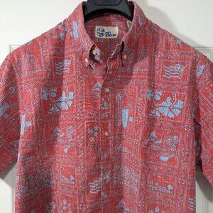 Reyn Spooner Short Sleeve Button Down Hawaiian Shirt 60th anniversary - Size L